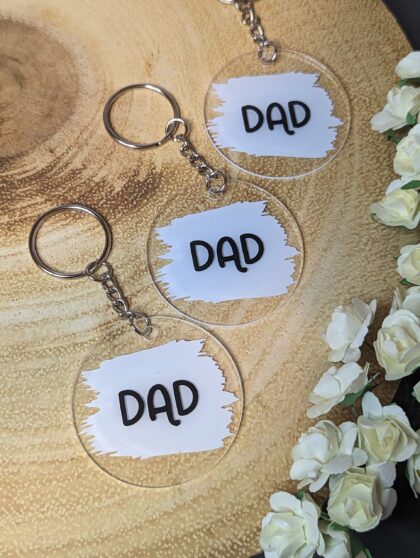 Black and White 'Dad' Key Chain