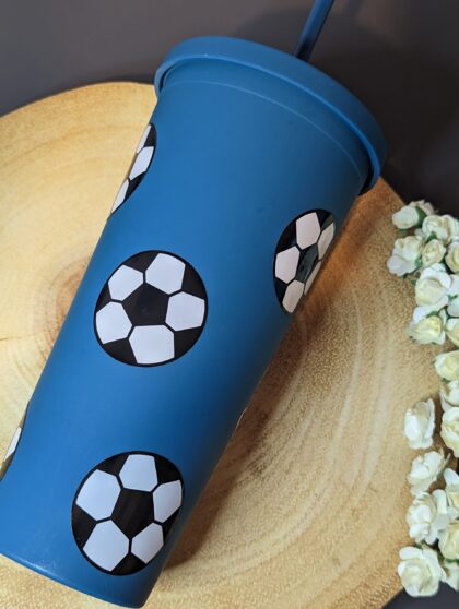 Matte Double Walled 24oz Tumbler with Footballs Personalized - Retired Design