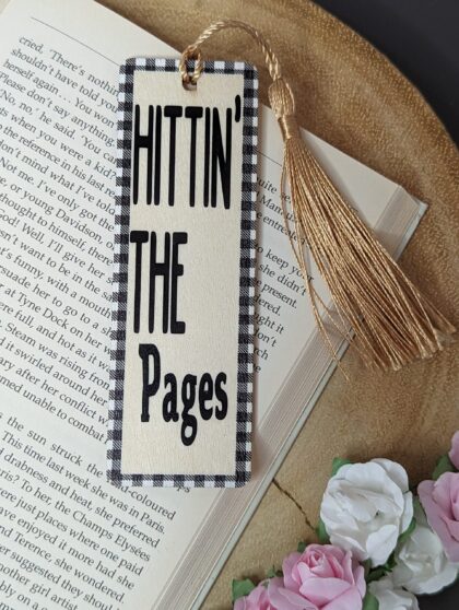 "Hitting The Pages" Wooden Bookmark