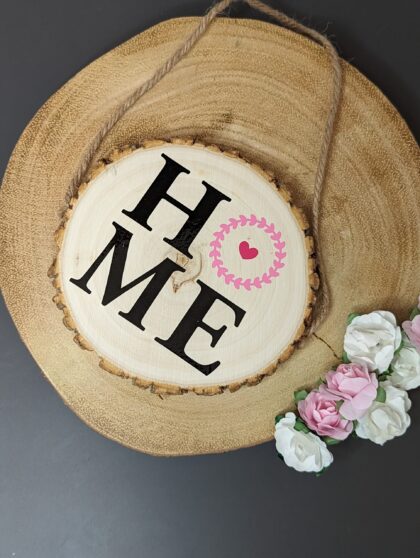 Wooden "Home" Sign - Natural Wood Decor