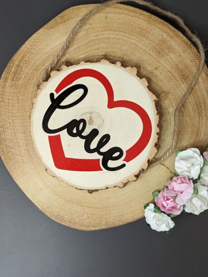 Wooden "Love" Sign - Natural Wood Decor
