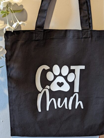 "Cat Mum" Black Tote Bag