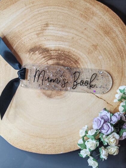 'Mum's Book' Acrylic Sparkle Bookmark
