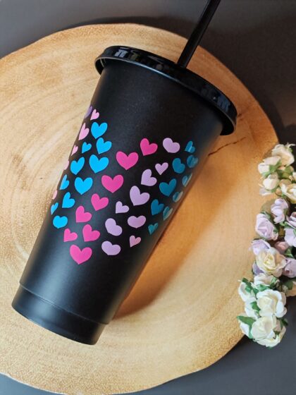Multicoloured Heart 24oz Cold Cup