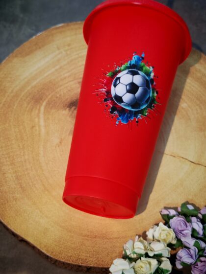 Red Football 24oz Cold Cup